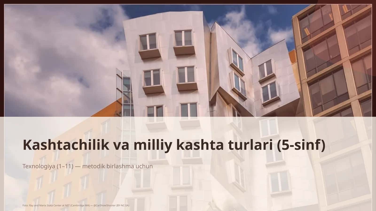 Kashtachilik va milliy kashta turlari (5-sinf)