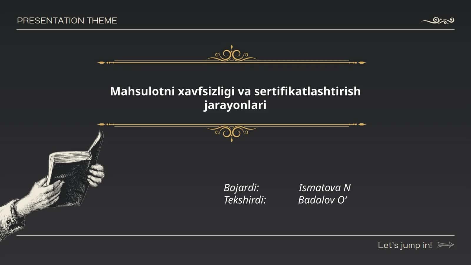 Mahsulotni xavfsizligi va sertifikatlashtirish jarayonlari