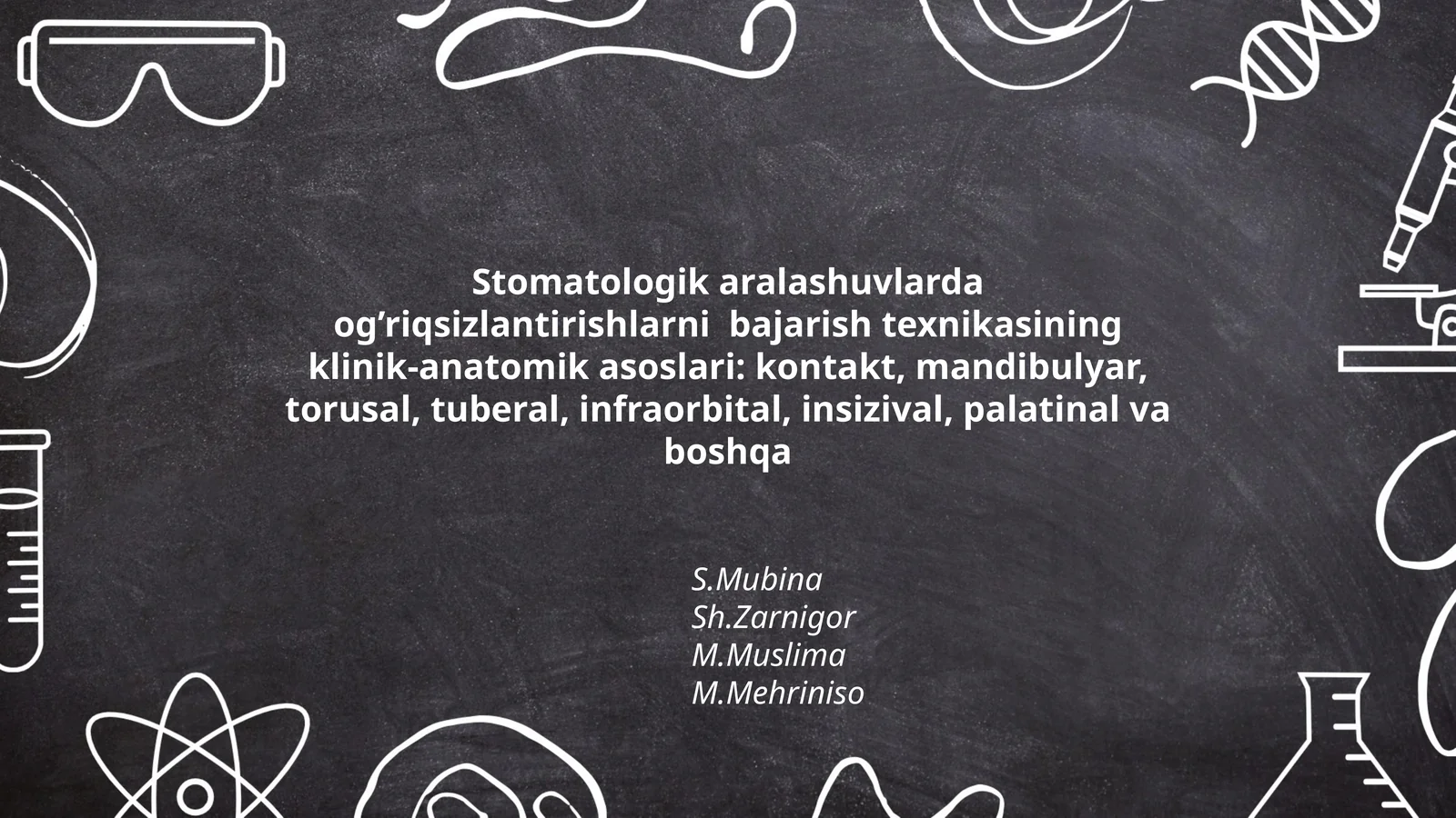Stomatologik aralashuvlarda og’riqsizlantirishlarni bajarish texnikasining klinik-anatomik asoslari