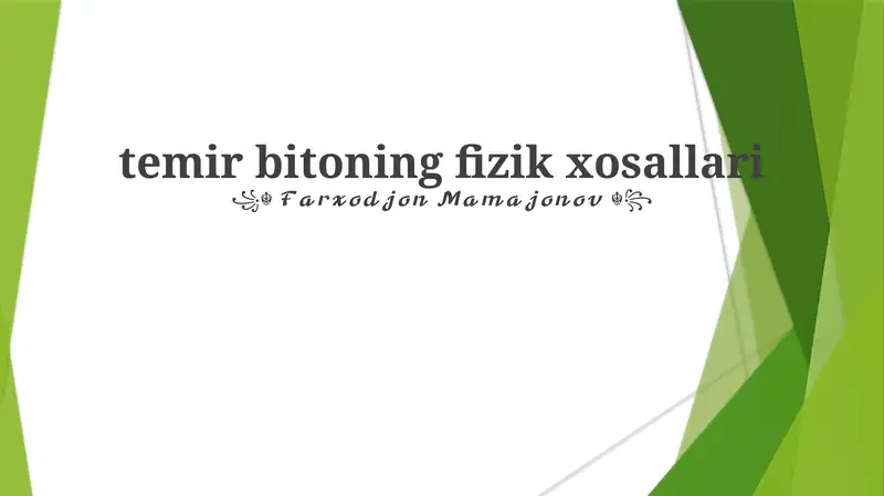 Fizikning Mexanik xossalari