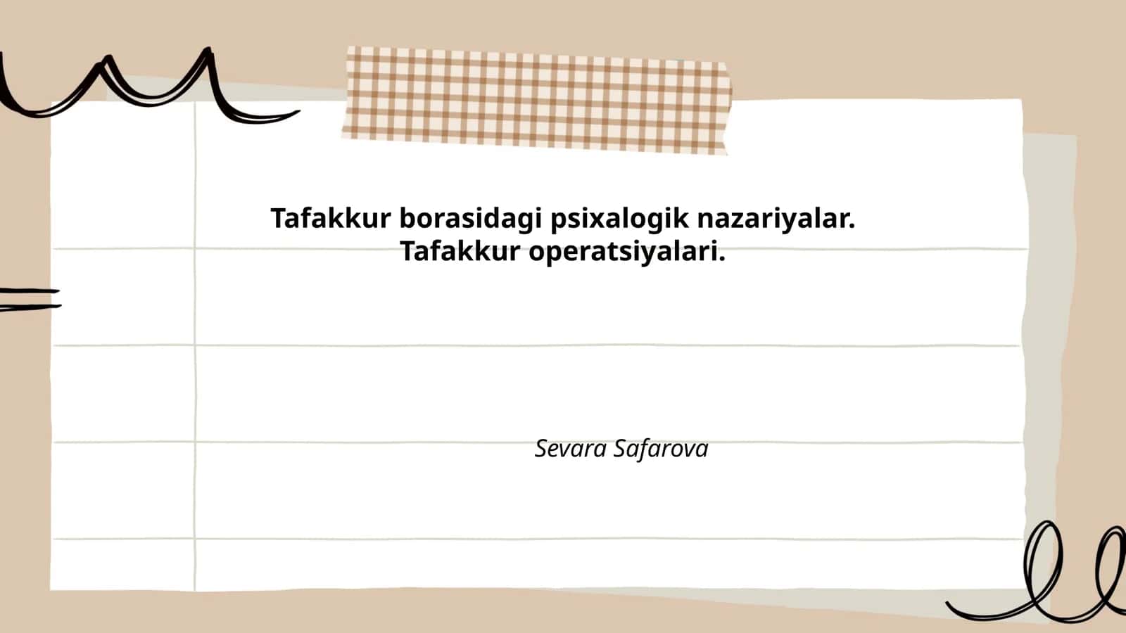 Tafakkur borasidagi psixalogik nazariyalar