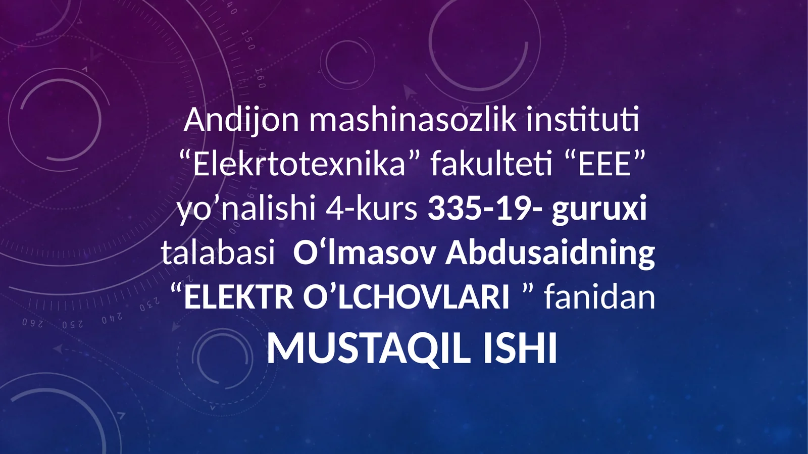 Elektr O'lchovlari