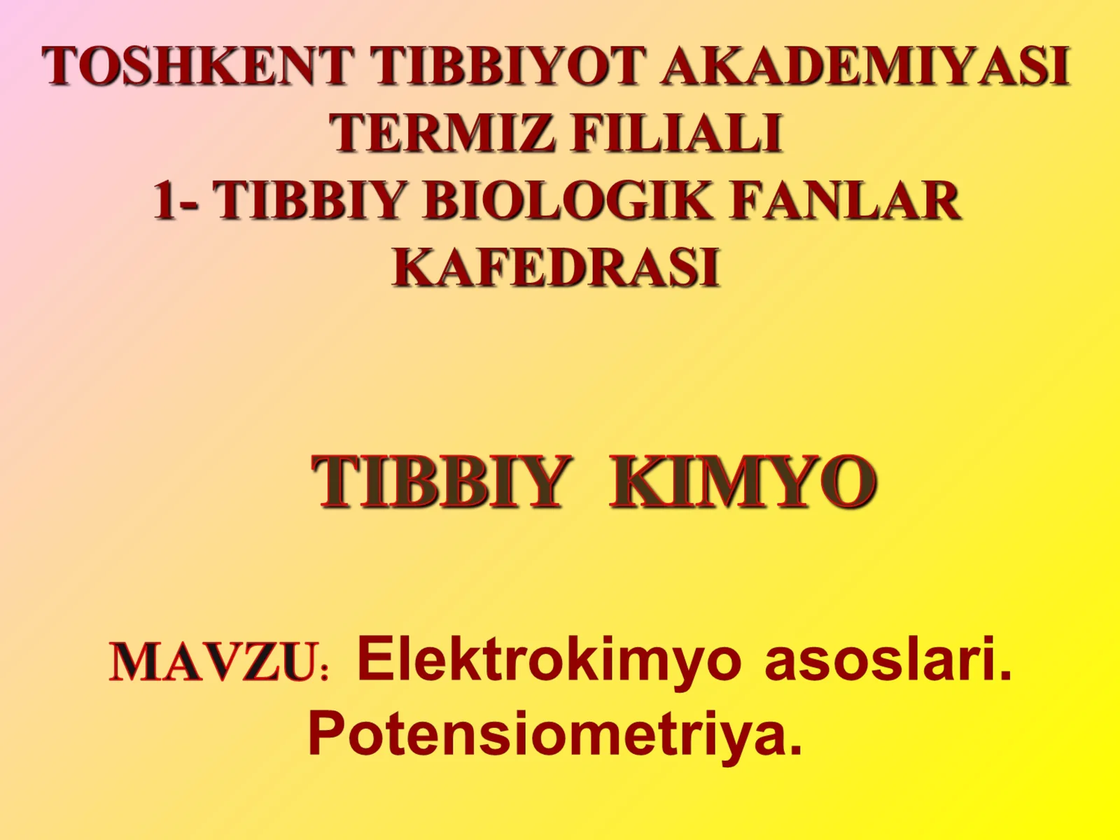 Elektrokimyo asoslari