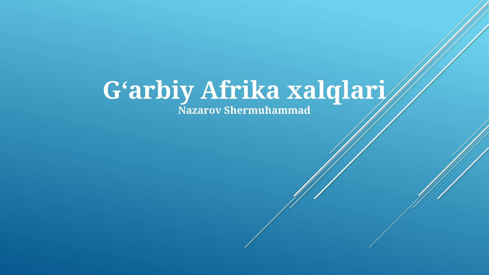 G'arbiy Afrika Xalqlari Tarixi