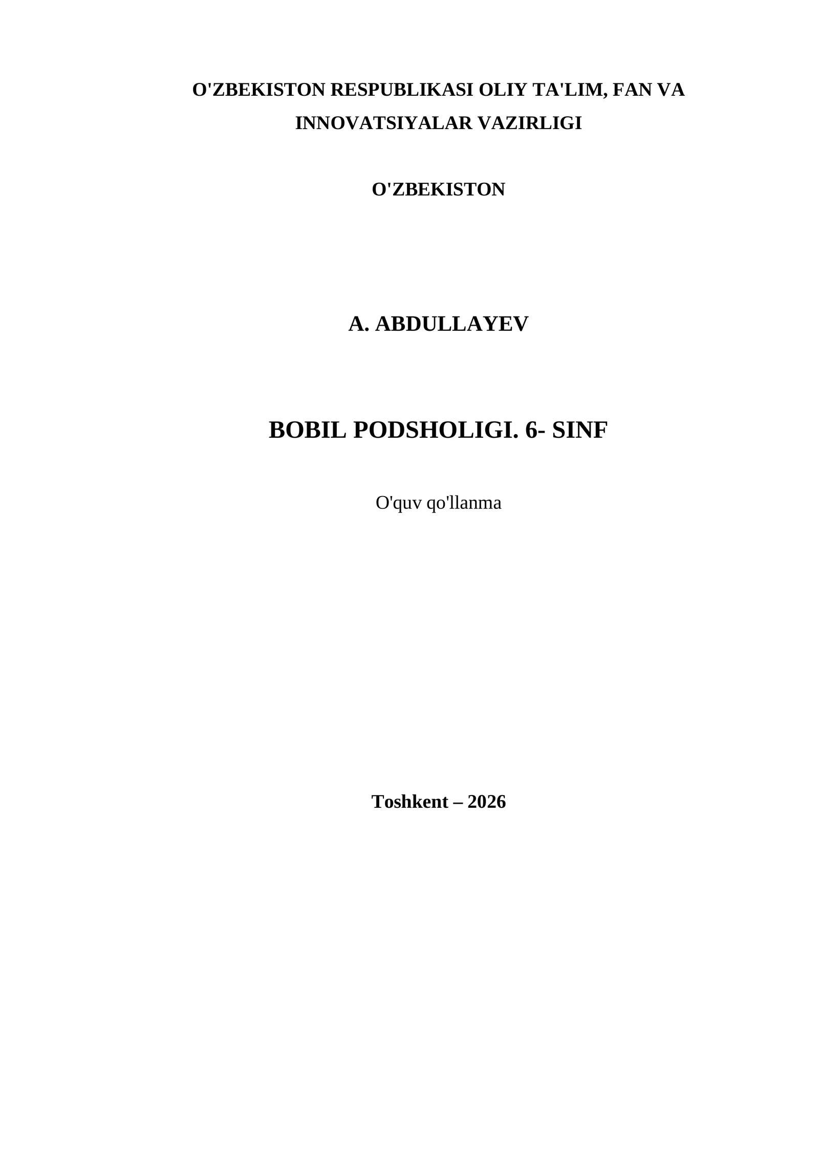 BOBIL PODSHOLIGI. 6- SINF