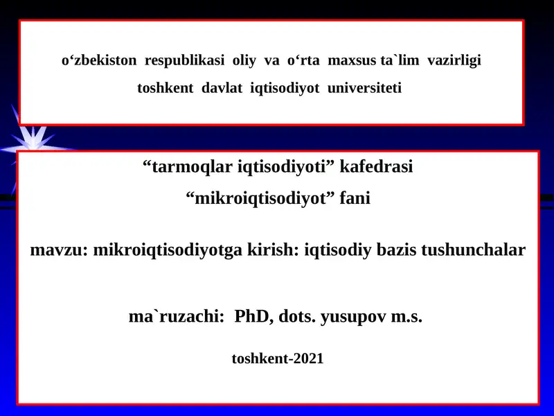 Mikroiqtisodiyot