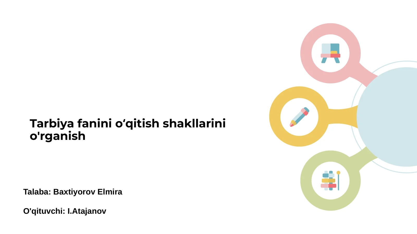 Tarbiya fanini oʻqitish shakllarini o'rganish