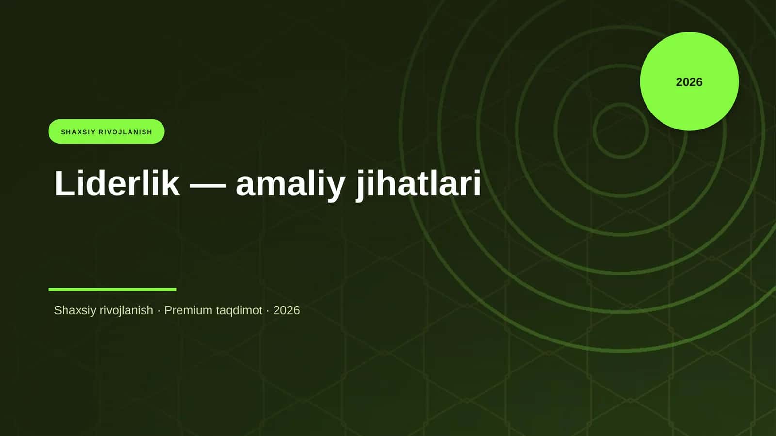 Liderlik — amaliy jihatlari