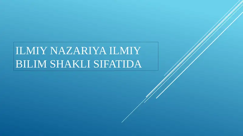 Ilmiy nazariya