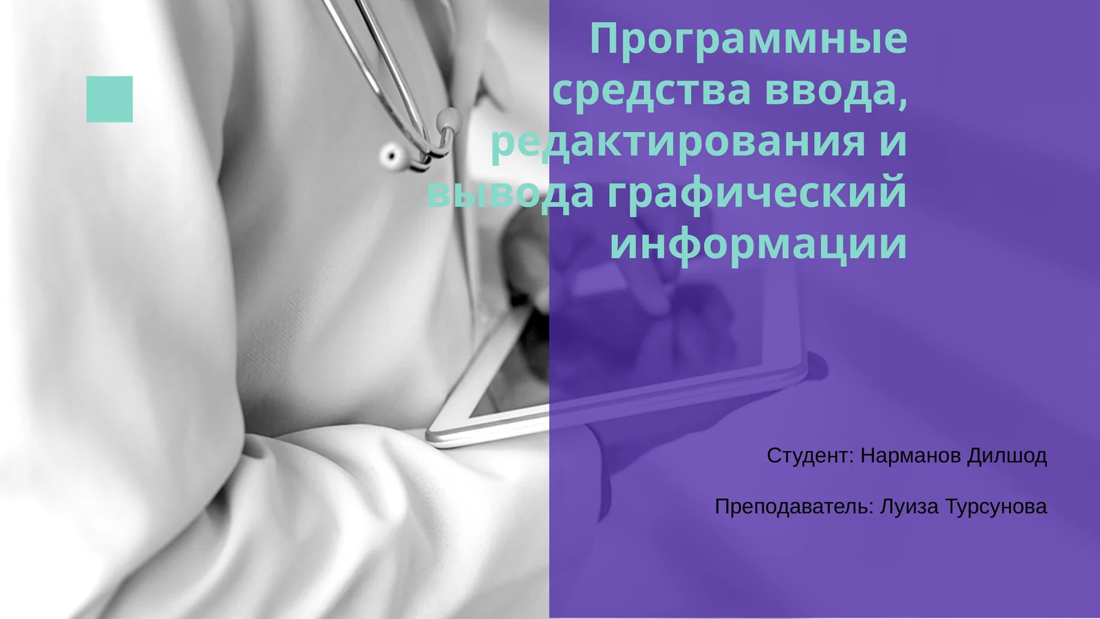 Программные средства ввода, редактирования и вывода графической информации