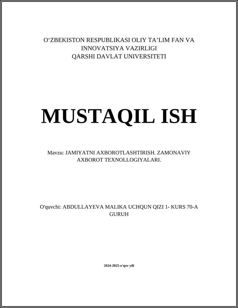 Axborot texnologiyalari