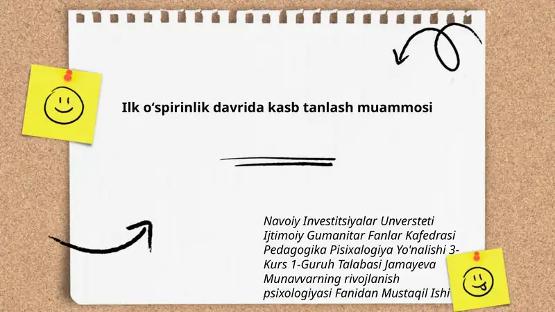 Jamayeva Munavvarning rivojlanish psixologiyasi