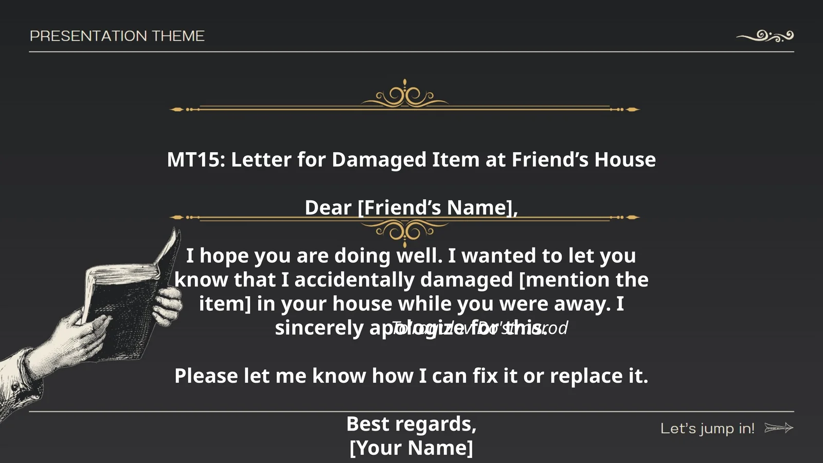 MT15: Damaged Item Letter (Xonadonda Hodisaning xat)
