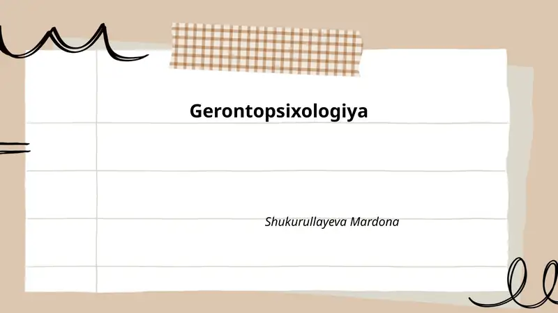 Gerontopsixologiya