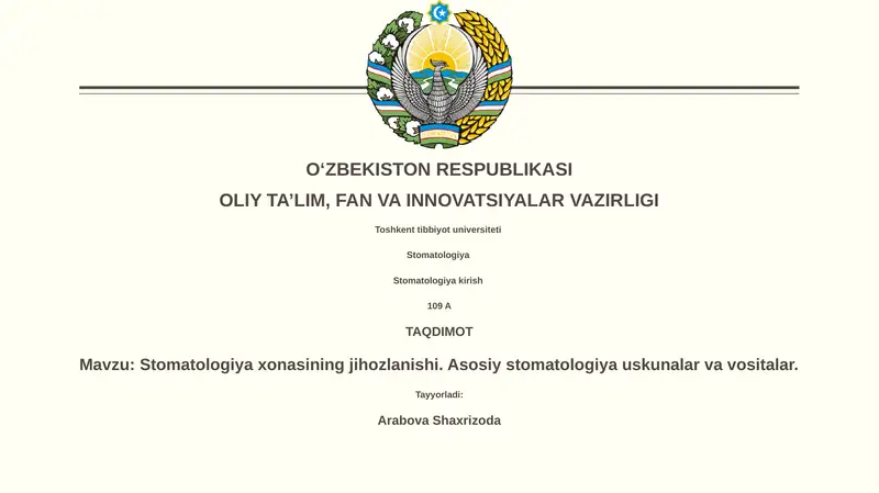 Stomatologiya kirish