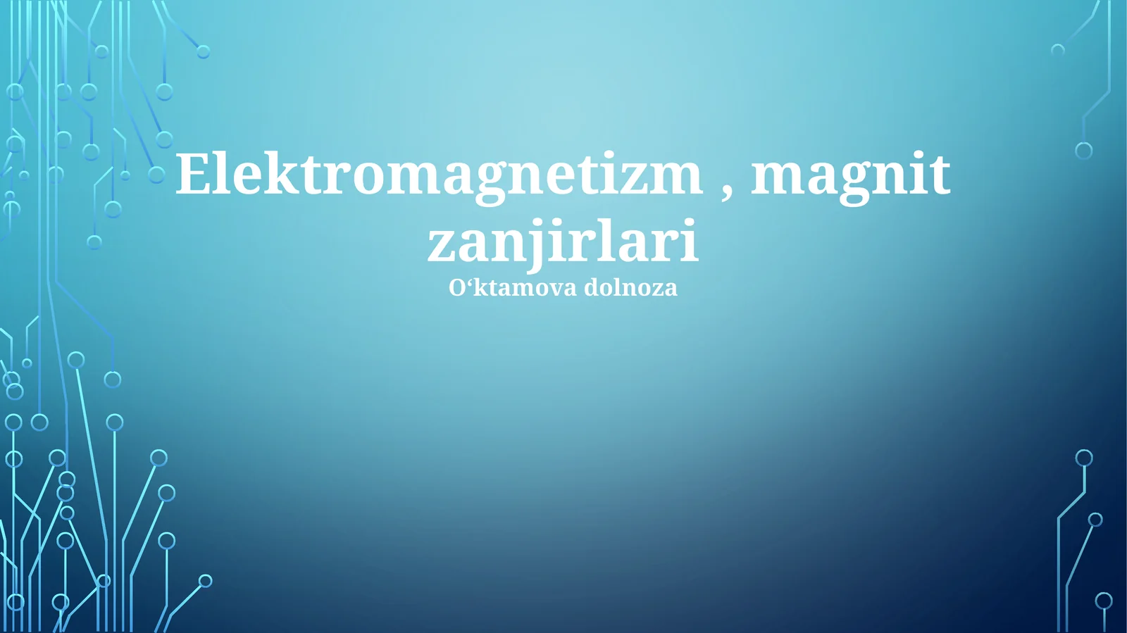 Elektromagnetizm, magnit zanjirlari