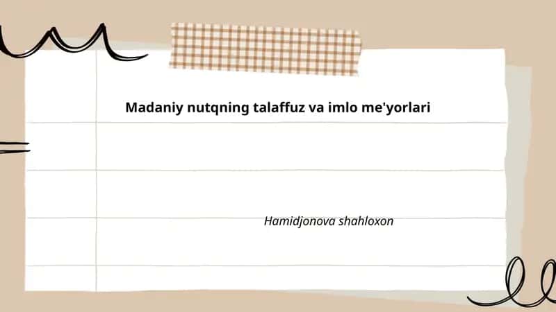 Madaniy nutqning talaffuz va imlo me'yorlari