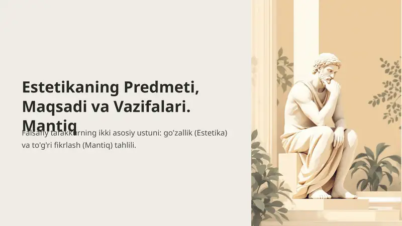Estetikaning predmeti, maqsadi va vazifalari
