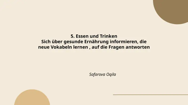 Essen und Trinken