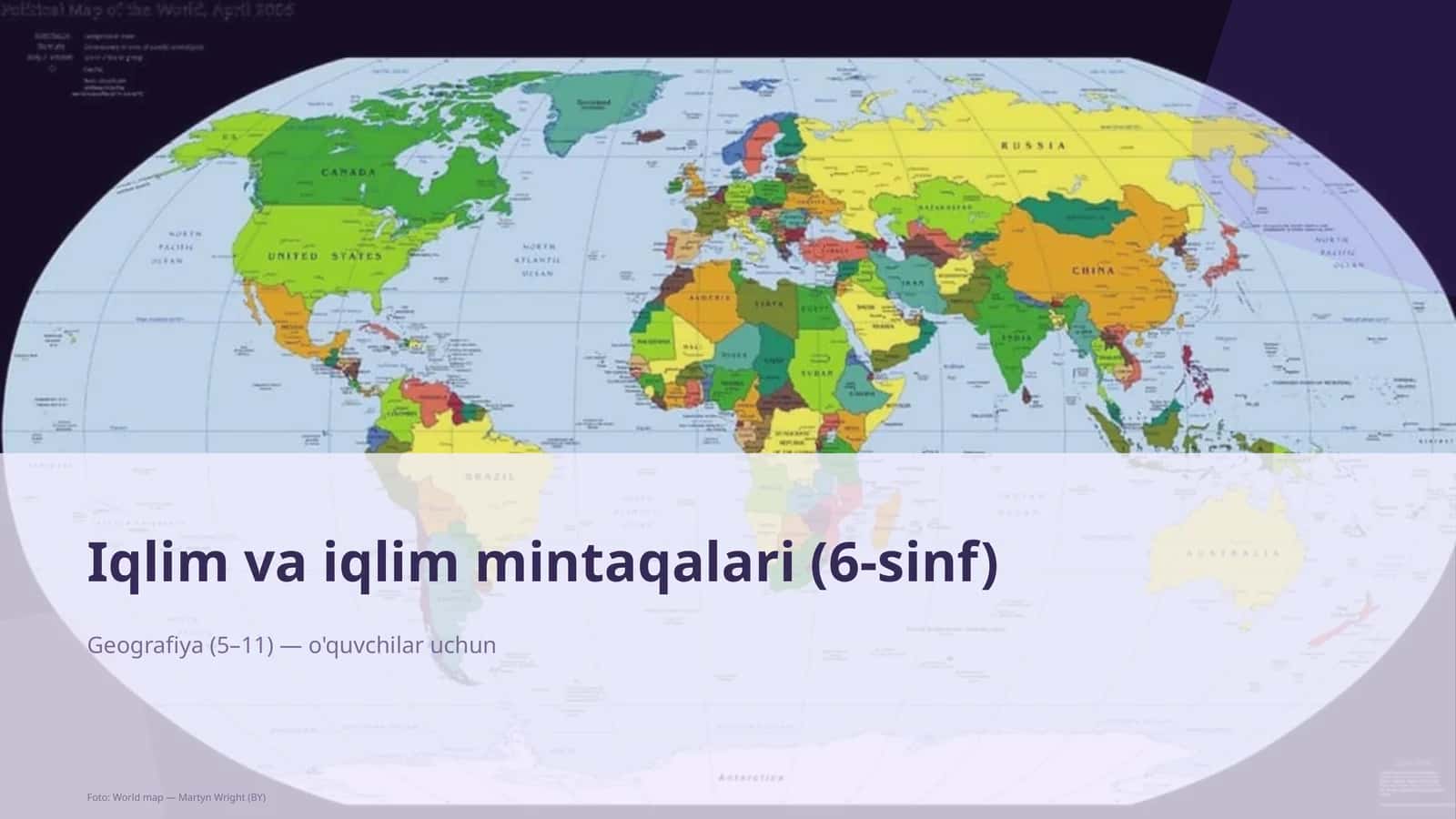 Iqlim va iqlim mintaqalari (6-sinf)
