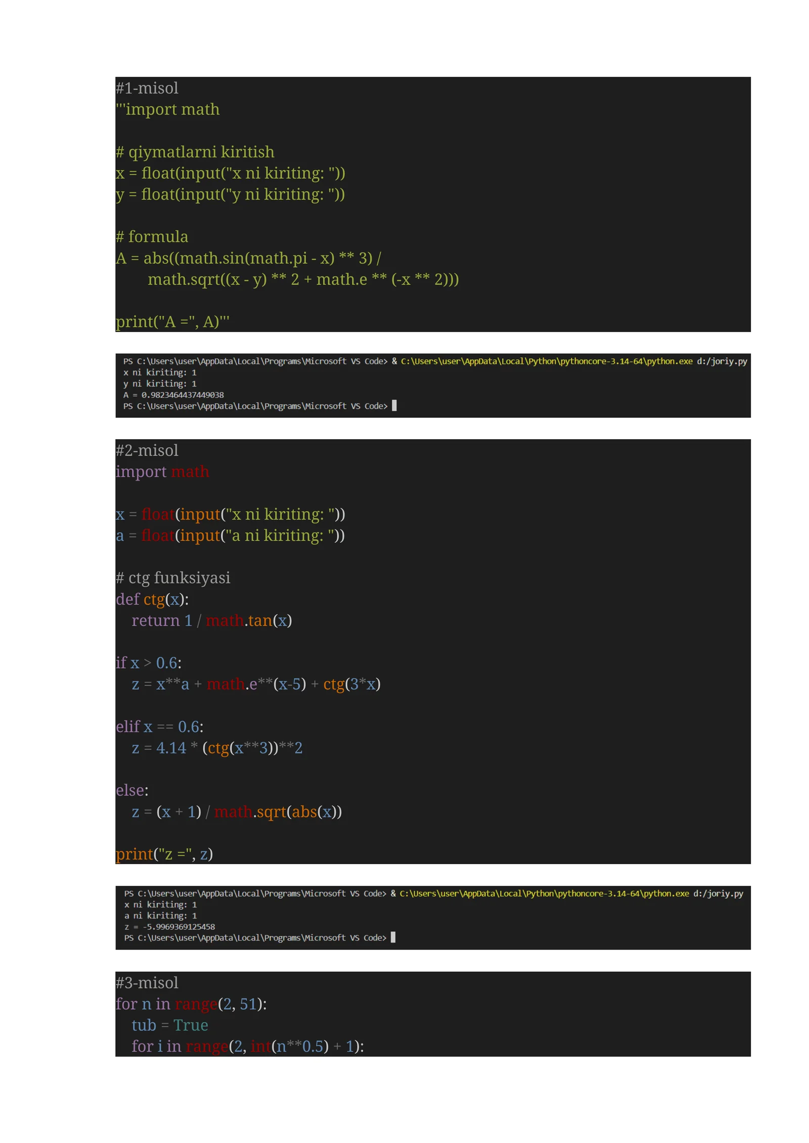 math function calculations
