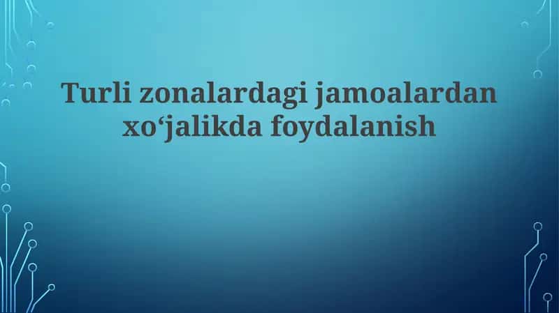 Turlizonalardagi jamoalardan foydalanish