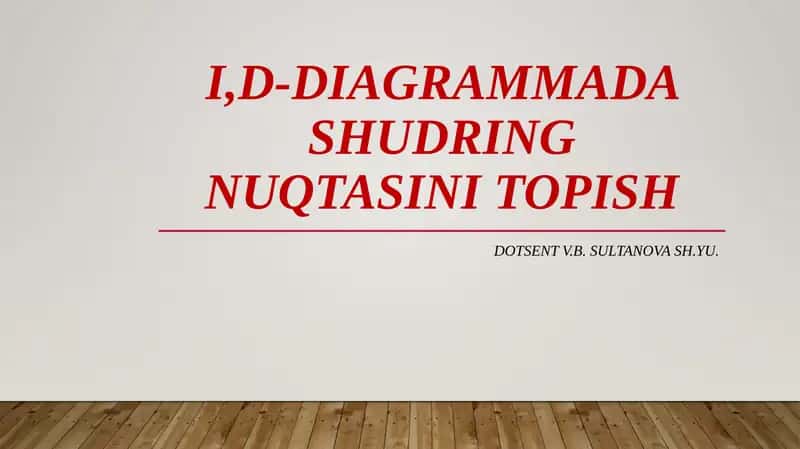 I,d-diagrammada shudring nuqtasini topish
