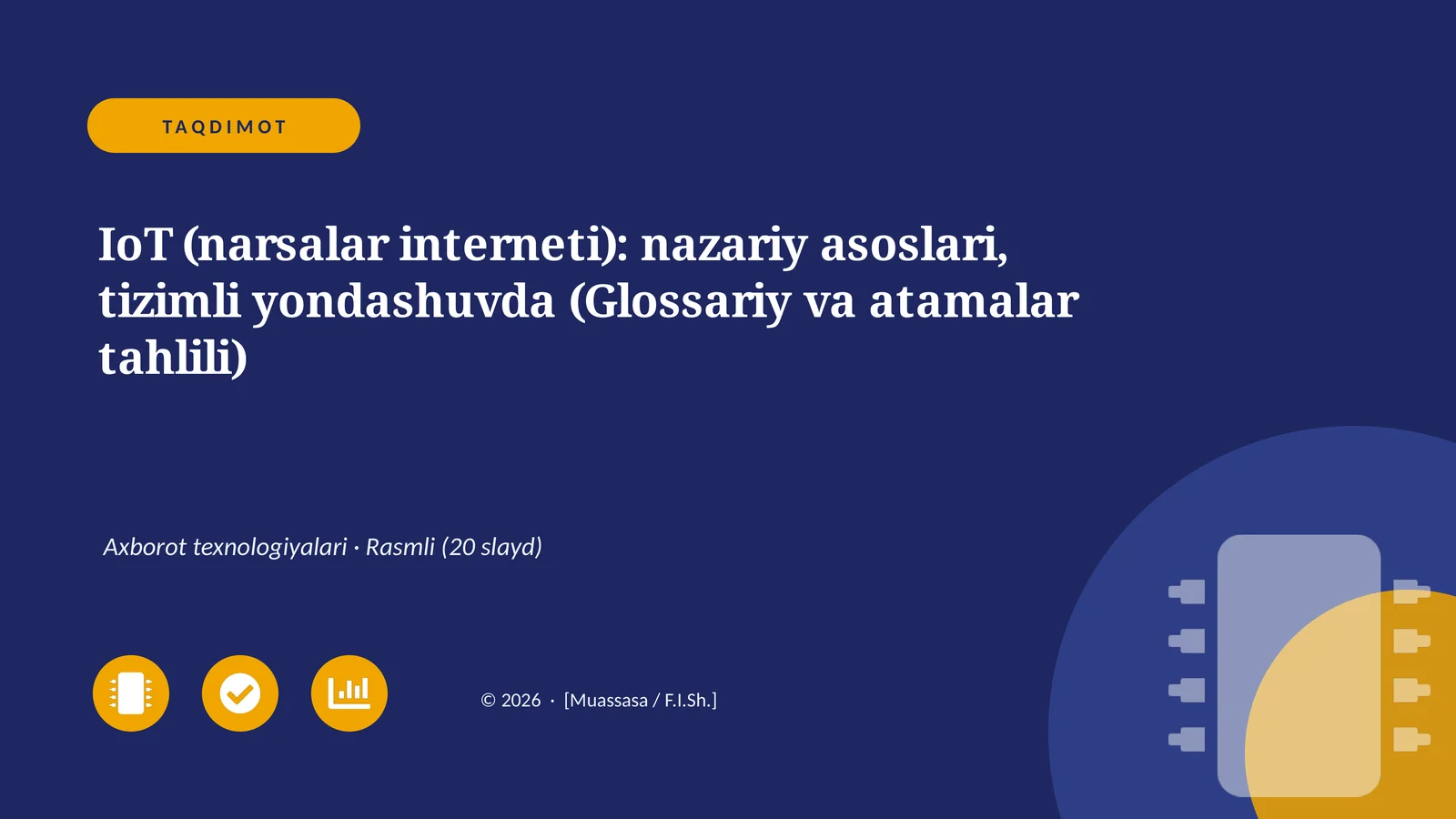 IoT (narsalar interneti): nazariy asoslari, tizimli yondashuvda (Glossariy va atamalar tahlili)