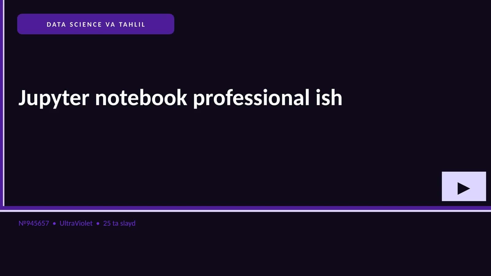 Jupyter notebook professional ish