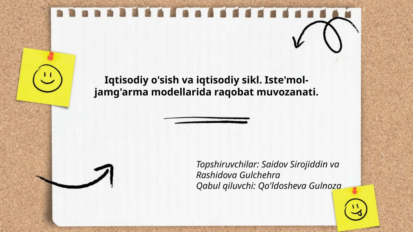 Iqtisodiy o'sish va iqtisodiy sikl. Iste'mol-jamg'arma modellarida raqobat muvozanati