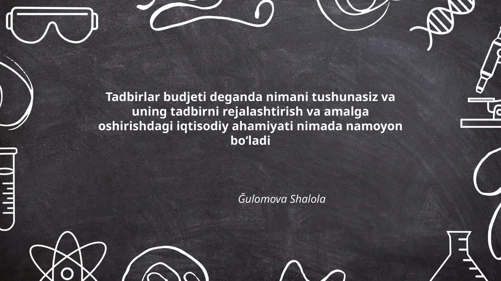 Tadbirlar budjeti tushunchasi va maqsadi