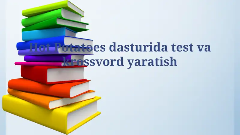 Hot Potatoes dasturida test vakrossvordyaratish
