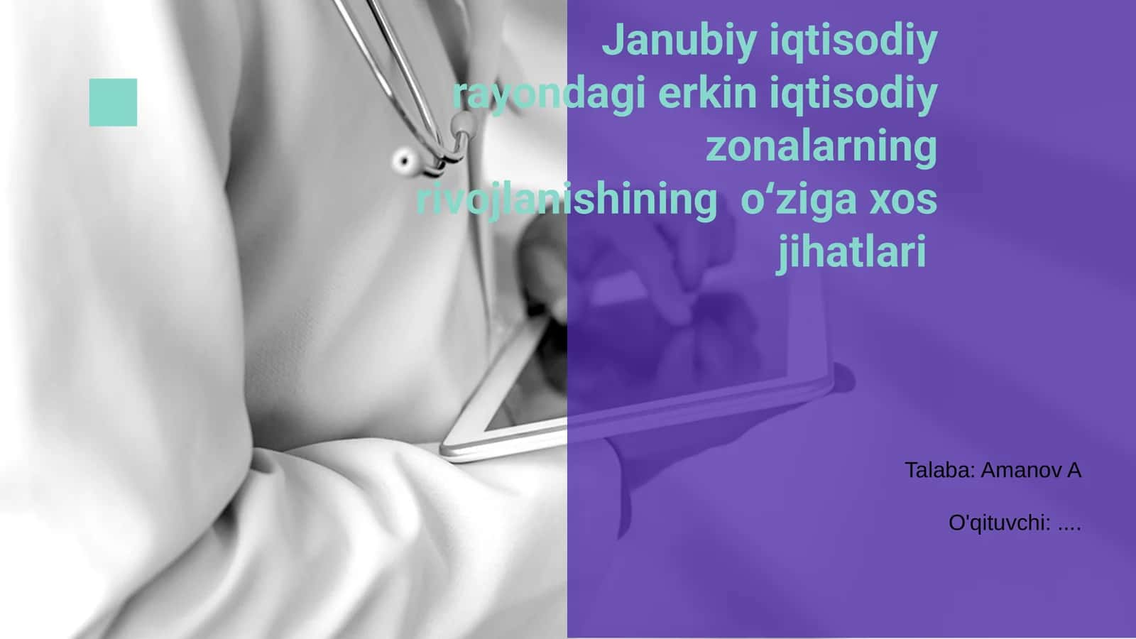 Janubiy iqtisodiy rayondagi erkin iqtisodiy zonalarning rivojlanishining o‘ziga xos jihatlari