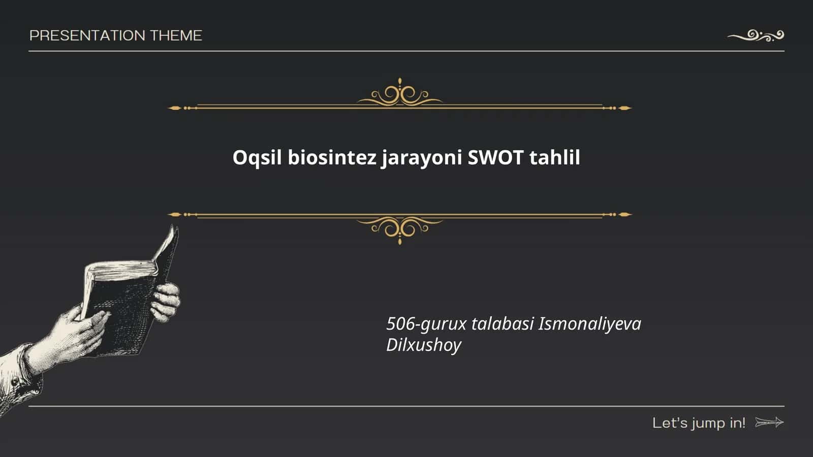 Oqsil biosintezi jarayoni SWOT tahlil