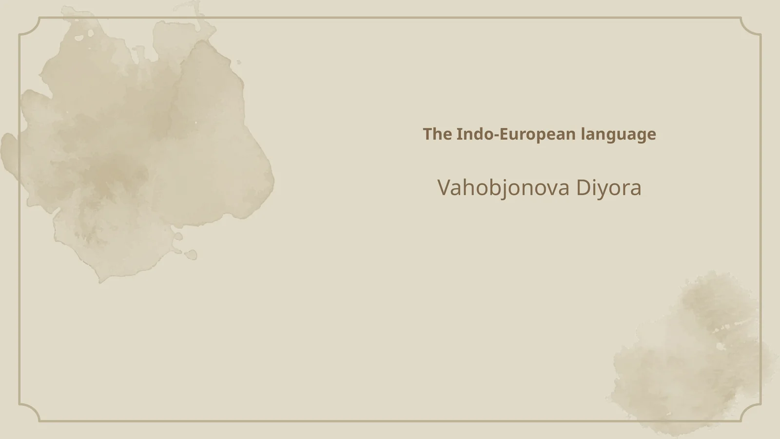 The Indo-European language