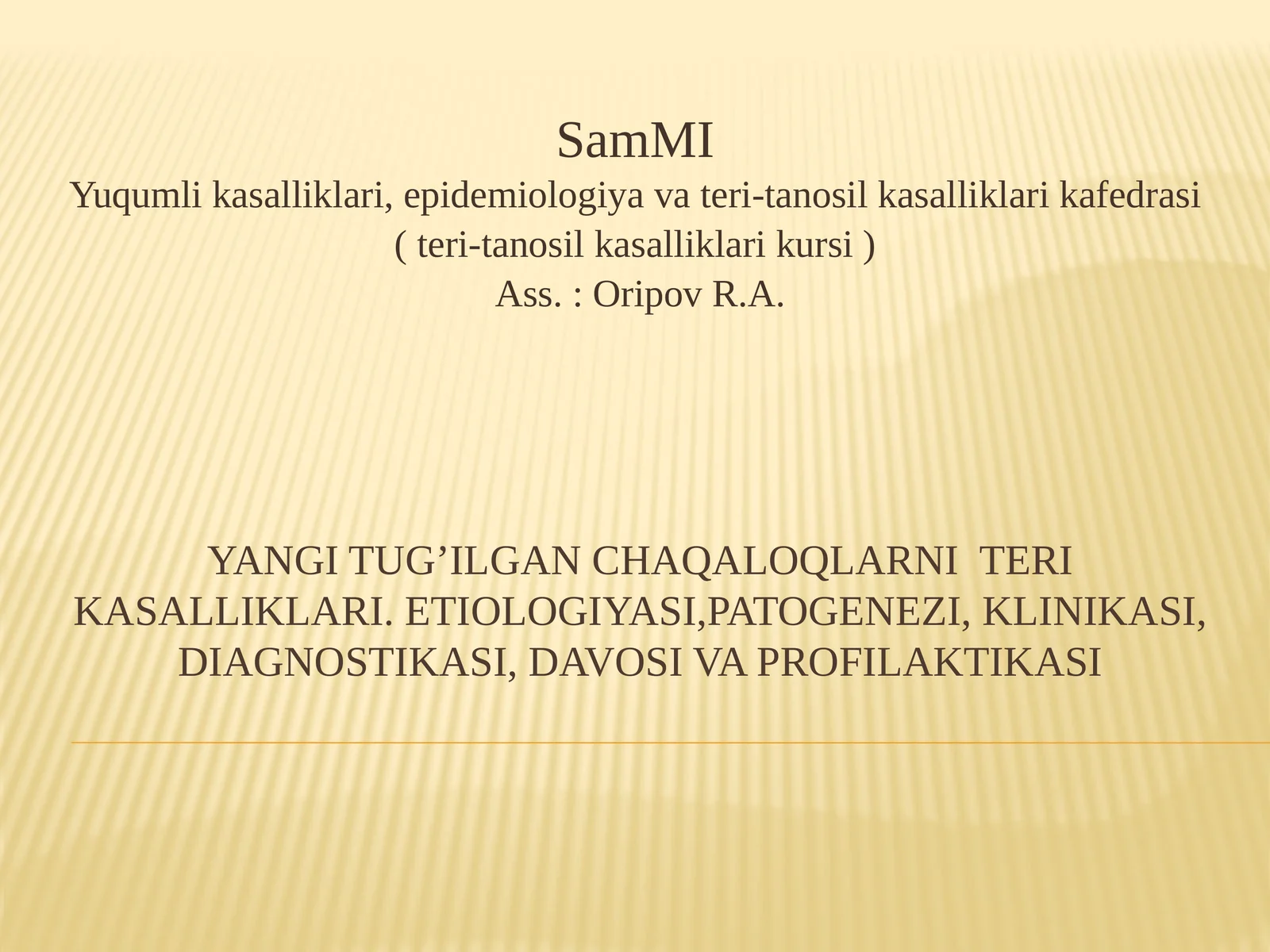 Yangi tug’ilgan chaqaloqlarning teri kasalliklari