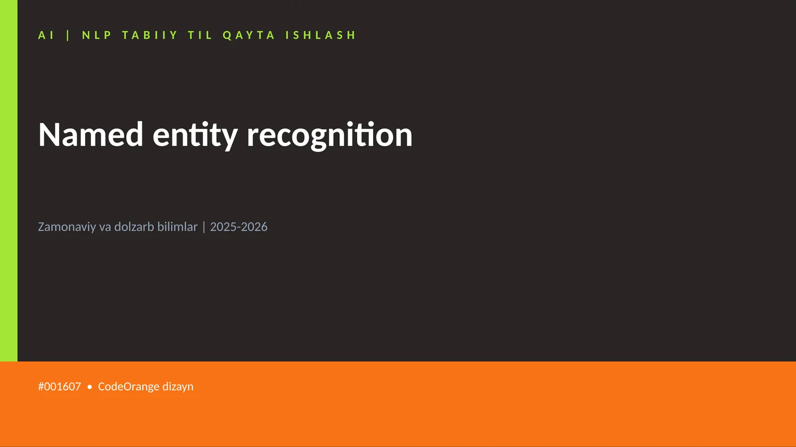 Named entity recognition
