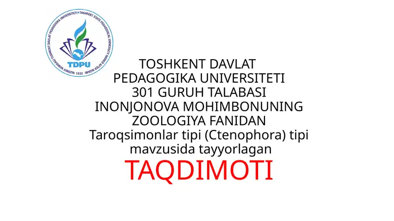 Taroqsimonlar (Ctenophora)