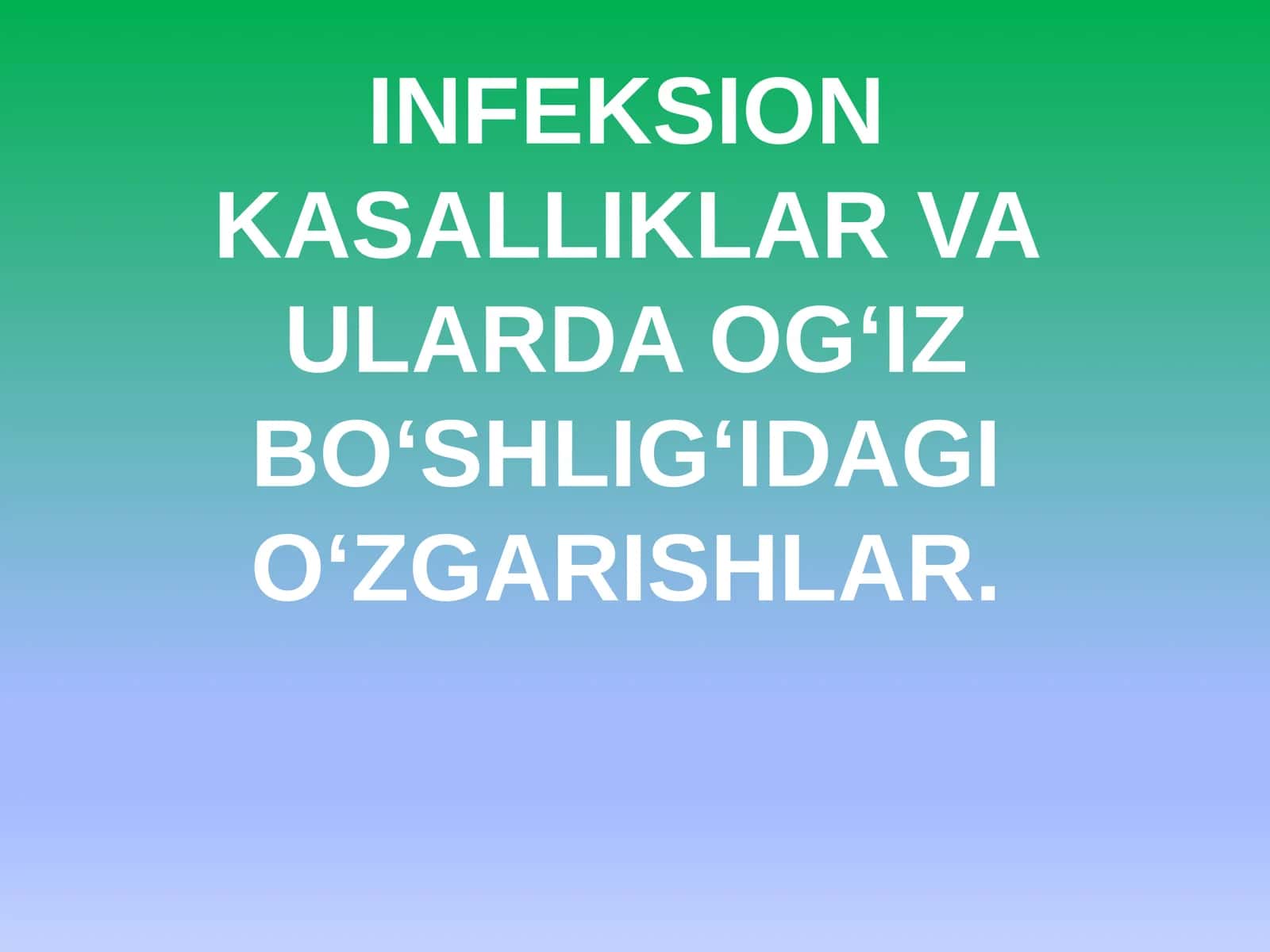 infeksion kasalliklar