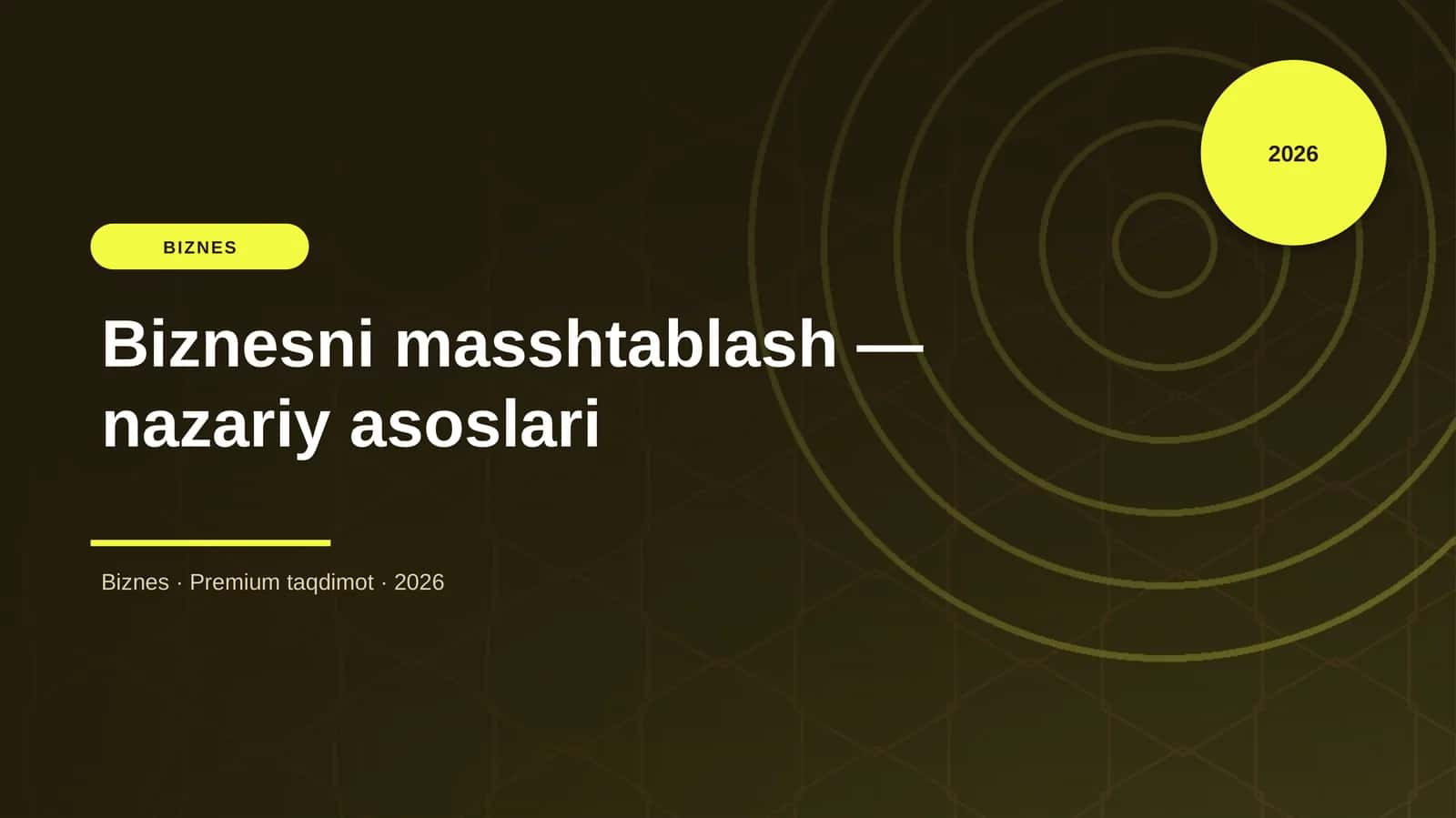 Biznesni masshtablash — nazariy asoslari