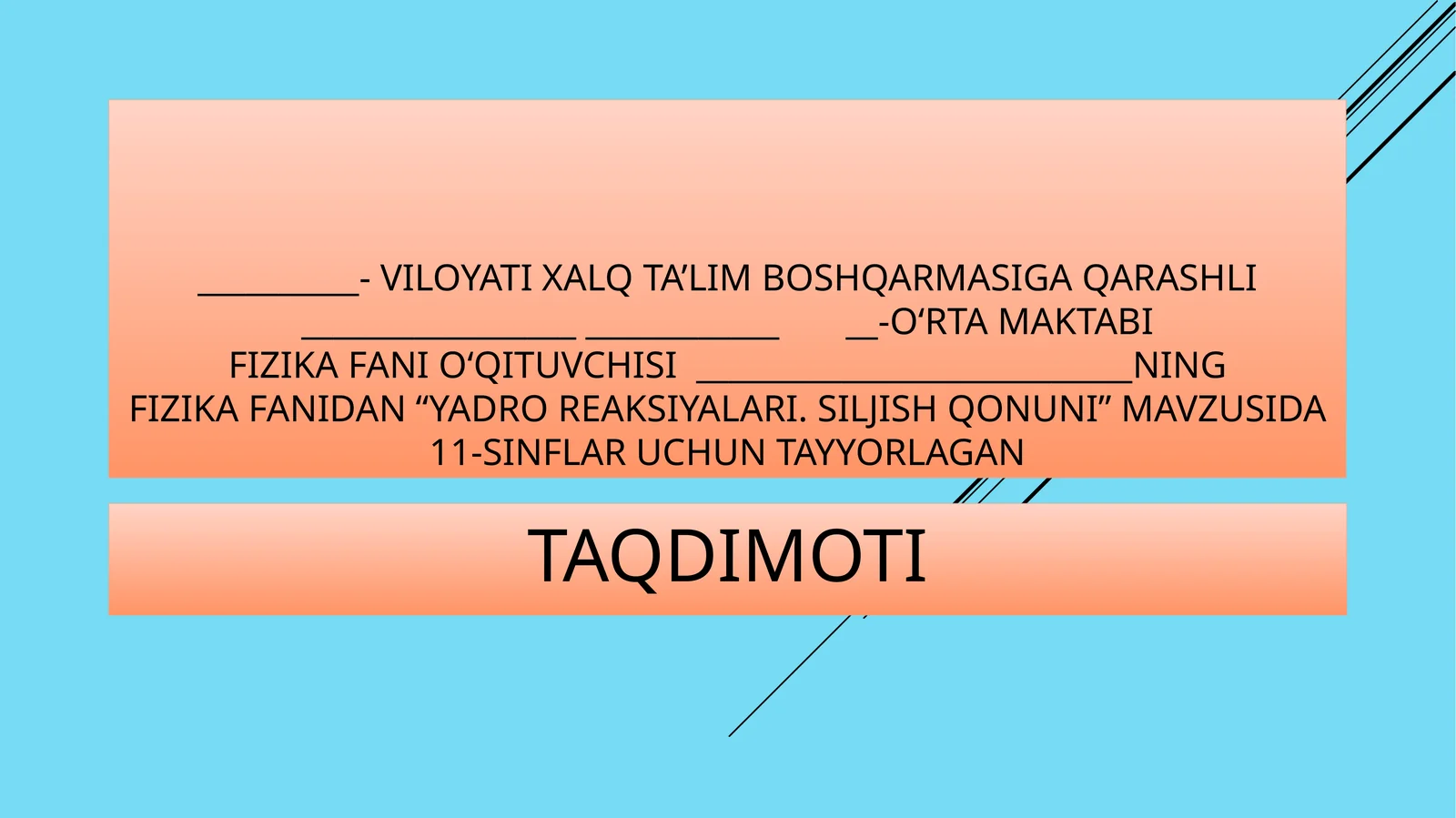 Yadro reaksiyalari. Siljish qoidasi