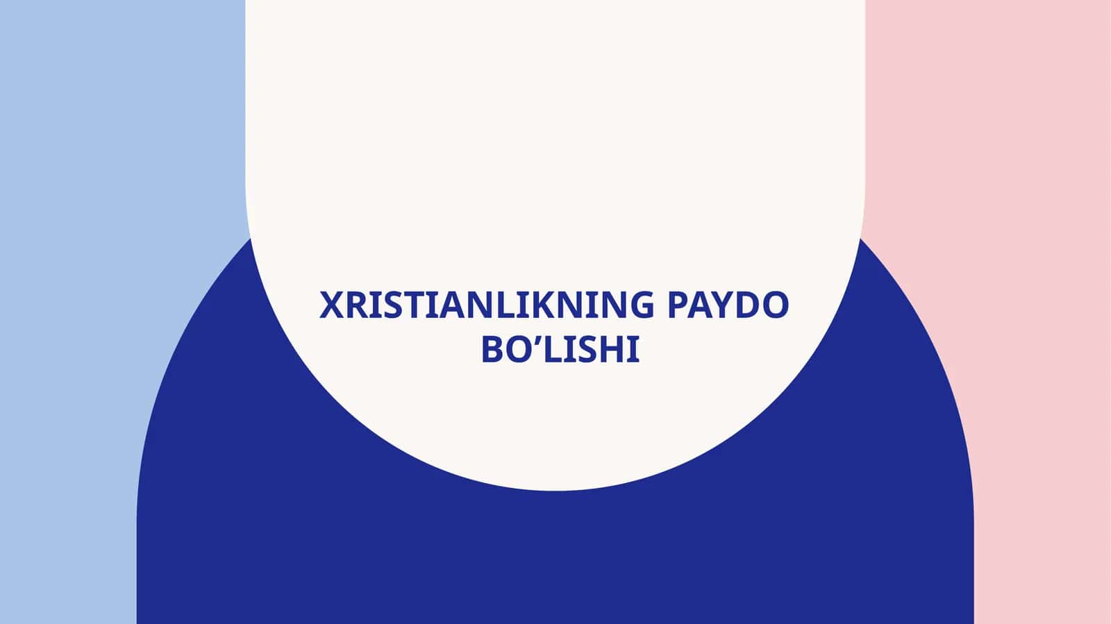 Xristianlikning paydo bo’lishi