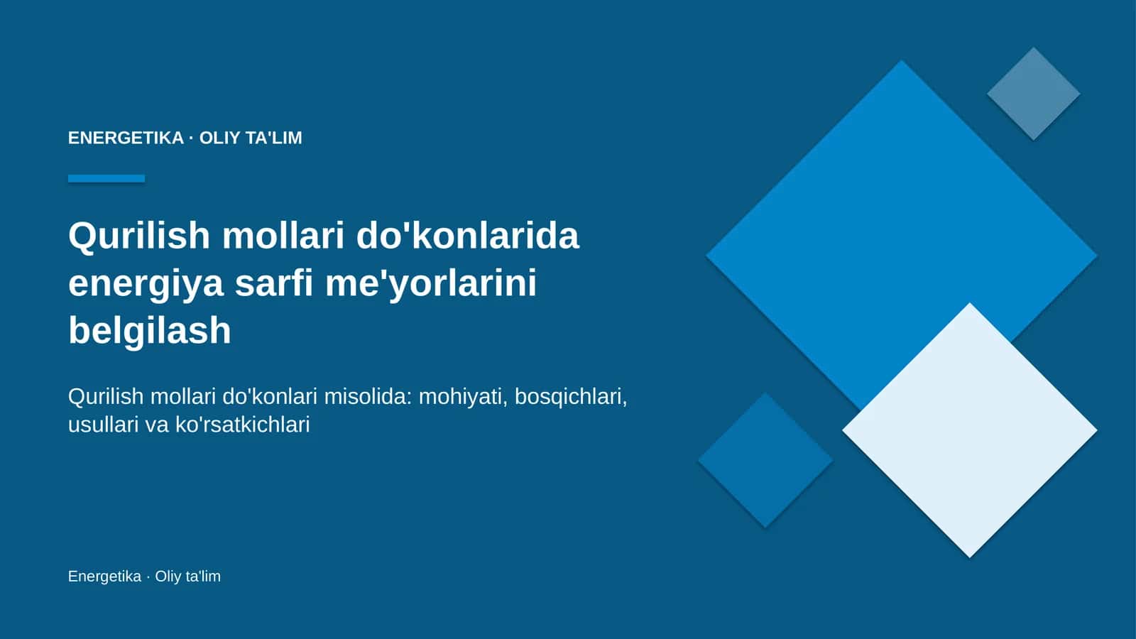 qurilish mollari do'konlarida energiya sarfi me'yorlarini belgilash 8116