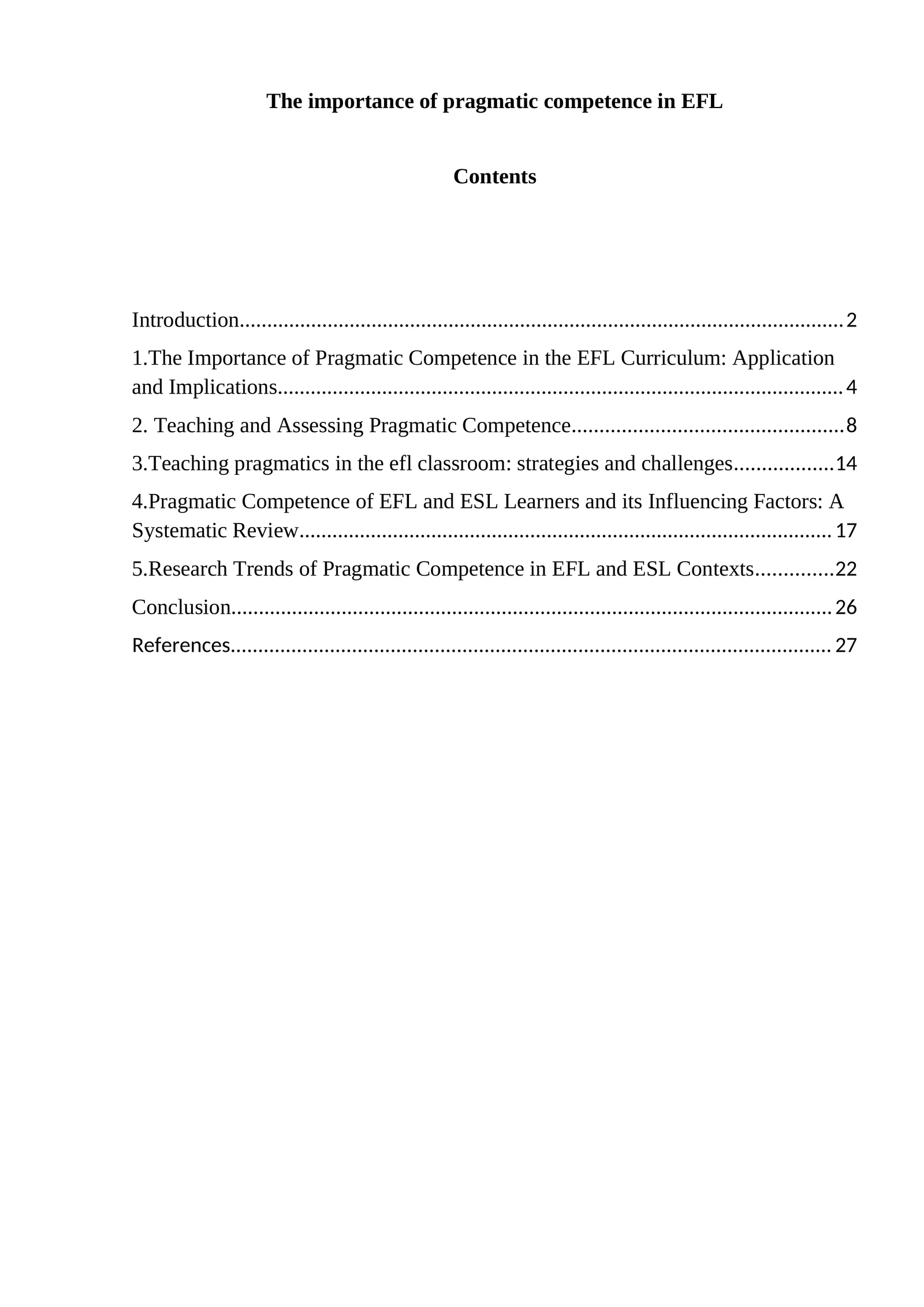 The importance of pragmatic competence in EFL