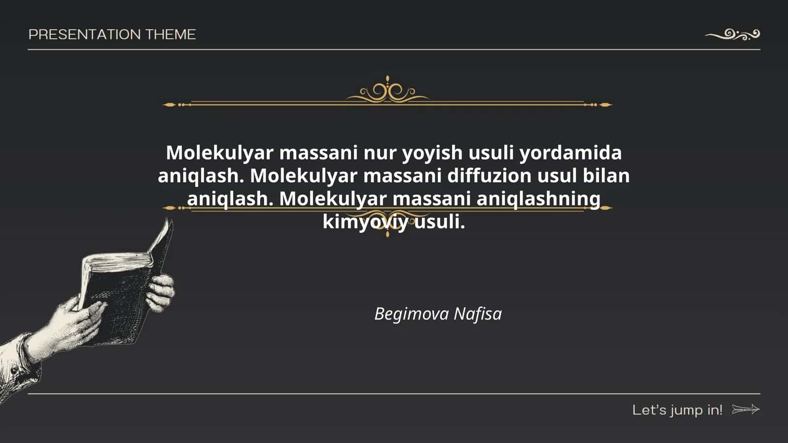 Molekulyar massani nur yoyish usuli yordamida aniqlash