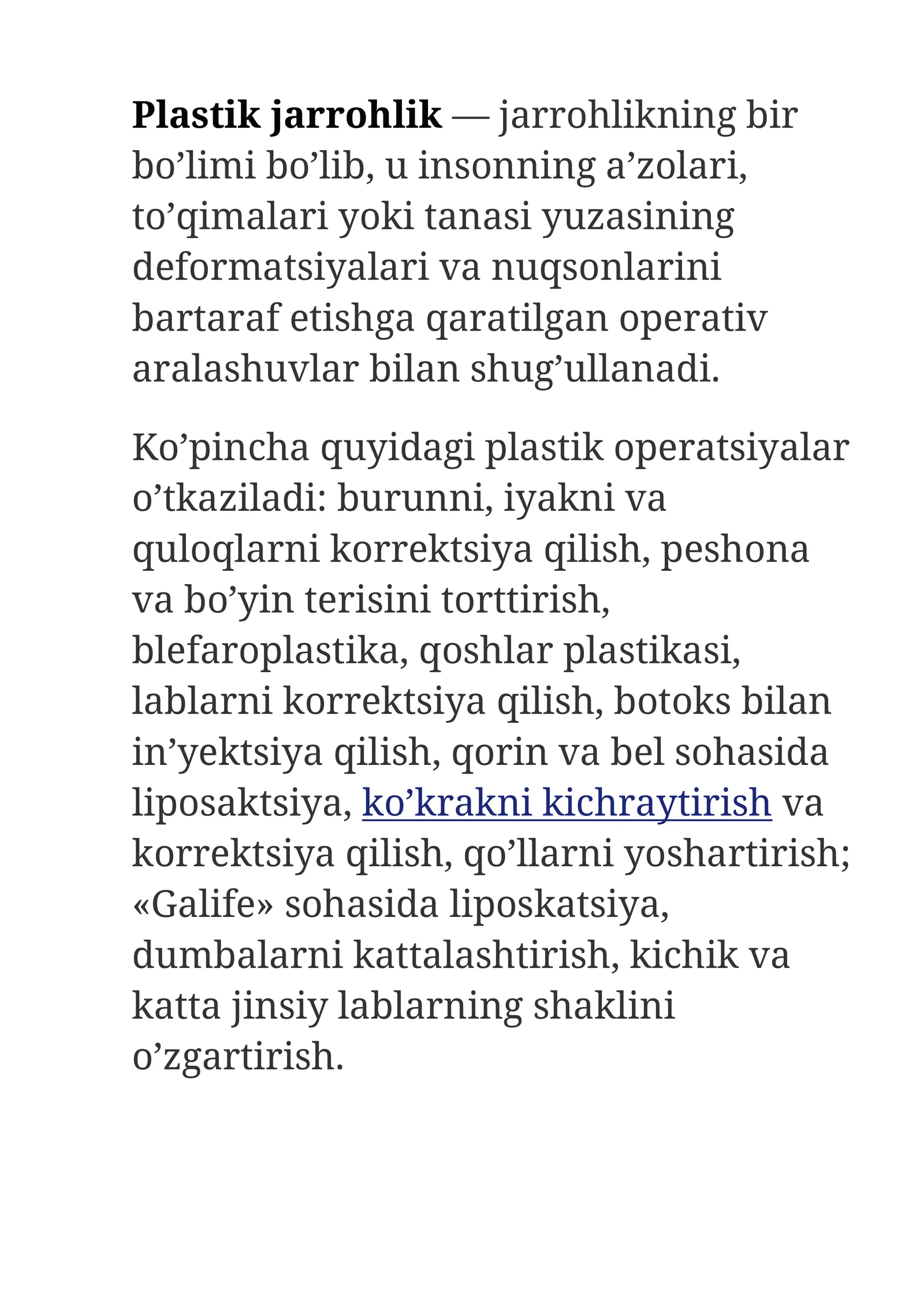 Plastik jarrohlik