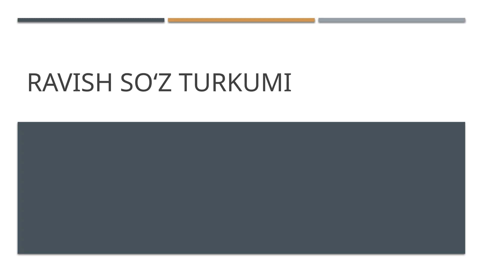 Ravish soʻz turkumi