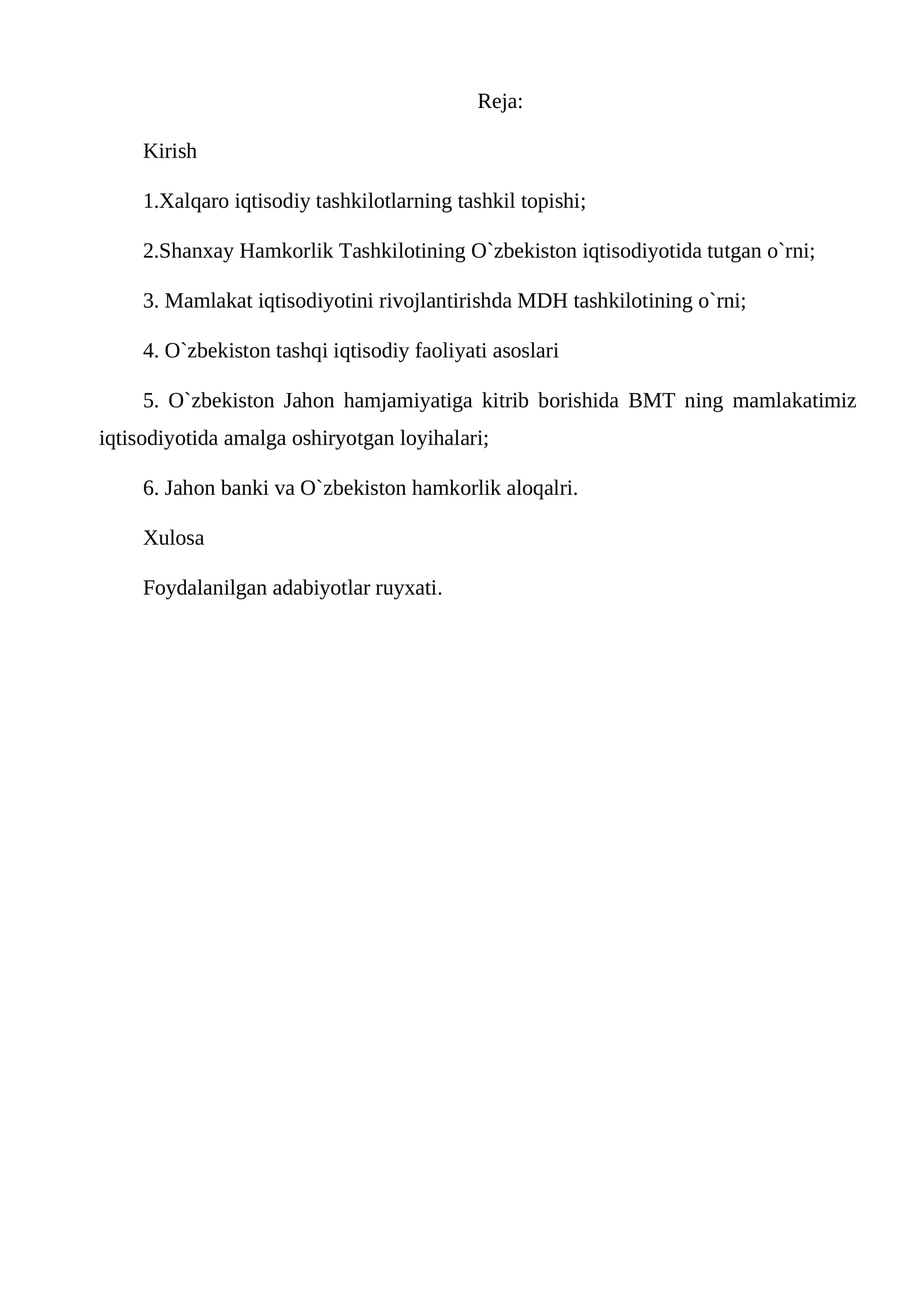 Xalqaro iqtisodiy tashkilotlarning tashkil topishi