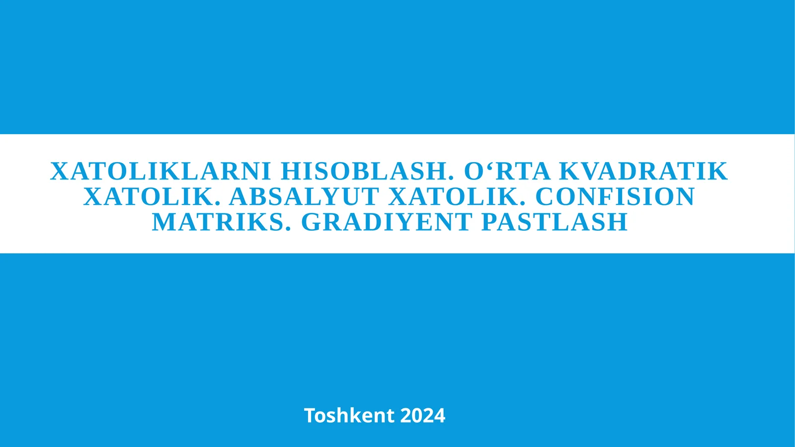 Xatoliklarni hisoblash