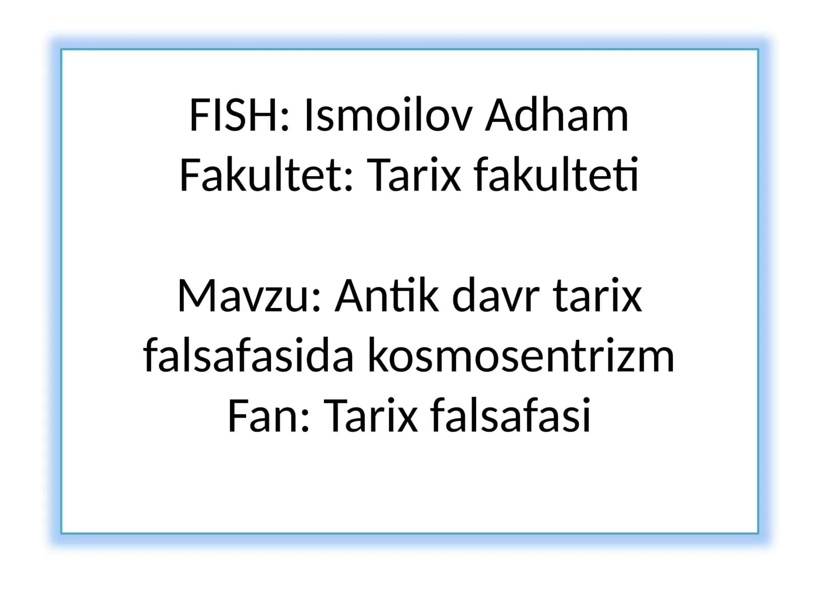Antik davr tarix falsafasida kosmosentrizm
